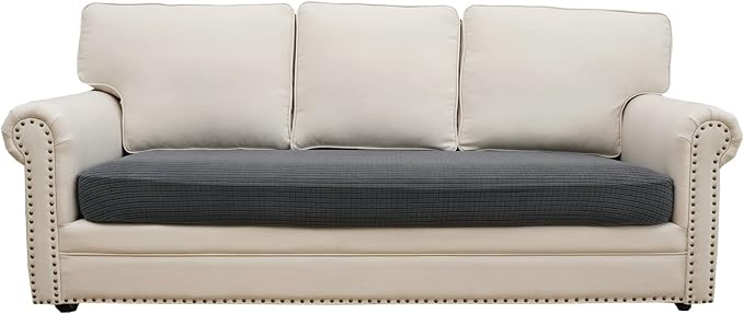 Eismodra Couch Covers for 3 Cushion Couch Sofa Magic Stretch Sofa Slipcover for Dogs Pet L Shape 2 Seat Replacement Furniture Protector,Dark Gray Length 65-78 inches(Only 1 Piece) by Eismodra