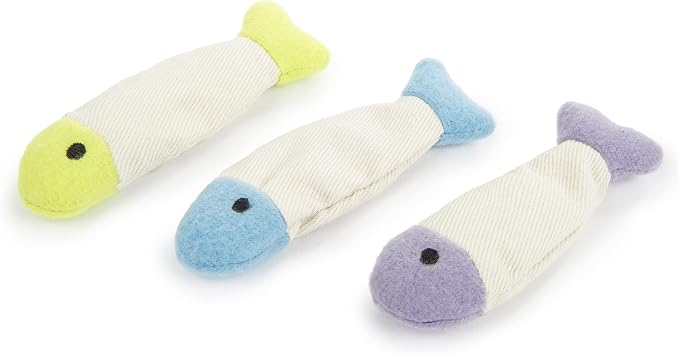 SmartyKat (9 Count) Fish Flop Crinkle Catnip Cat Toys - Multi Color, 9 Count - Image 2