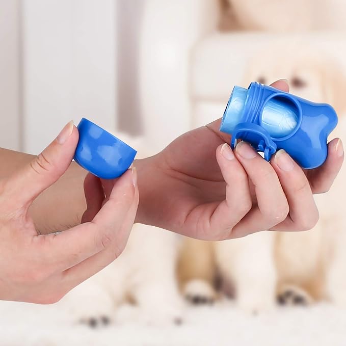 Depets Dog Poop Bags Rolls, Thick Doggie Poop Bag with Dispenser, 160 Count | Leak-Proof Dog Waste Bags, Unscented, for Dog Puppy Outdoor Walking & Travel, Dispenser & Clip Included, 11.8 × 8.7 in, Blue - Image 4