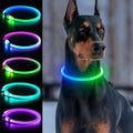 Light Up Dog Collar, USB Rechargeable, LED, Green+Blue | Cuttable TPU, Waterproof, Night Walking, Night Safety, Glow in the Dark, Small Medium Large Dogs, Camping, Outdoor by Dlitk