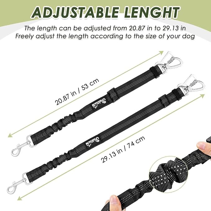 Lukovee Dog Car Harness Seat Belt, Harness & Seatbelt with 2 in 1 Buckle | Adjustable Soft Breathable Mesh Harness, Reflective Elastic Reflective Tether, for Small Medium Large Dogs Pets (Black,M) - Image 9
