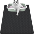 Cat Litter Mat for Litter Box, Silicone Large Cat Litter Trapping Mat - 37x22 in, Waterproof & Non-Slip, Durable & Easy Clean, Black by JSXZWOO