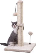 MECOOL Cat Scratching Post Premium Basics Kitten Scratcher Sisal Scratch Posts with Hanging Ball 22in for Kittens or Smaller Cats (22 inches for Kitten, Beige) by MECOOL