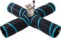 Pet Cat Tunnel, 4-Way Junction Tunnels for Indoor Cats, Collapsible Pet Tunnel for Kitten, Puppy, Rabbit, 25cm-Wide Tunnels, Durable & Breathable, with Peek Hole Toy Ball by Tamiplay