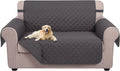 U-NICE HOME Loveseat Sofa Cover for 2 Cushion Couch, Dark Grey | 54''Oversized Loveseat Cover Washable, Pet Friendly, Elastic Straps, Water Repellent, Furniture Protector for 2 Cushion by U-NICEHOME