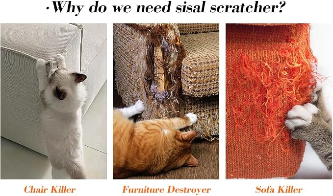 2-in-1 Cat Scratching Post with Replaceable Sisal Pads – Durable Scratcher Toy for Indoor Cats - Image 2