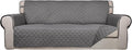 PureFit Reversible Quilted Sofa Cover Dog Couch Covers for Sofa, 66 in | Gray/Gray, Water Resistant Couch Protector, Washable Pet Couch Cover with Non Slip and Elastic Straps For Kids by PureFit