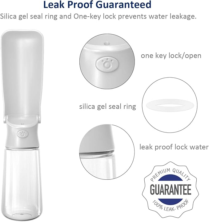 WePet Foldable Portable Dog Water Bottle Puppy Water Dispenser with Drinking Feeder, 19 OZ, High-Temperature Resistant Leak Proof for Pets Outdoor Walking, Hiking, Travel, Food Grade Plastic BPA Free - Image 5