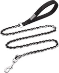 S-ETOVUS-Chain Dog Leash, Bite-Proof Metal Leash, with Padded Handle | Three Sizes 7.25FT/5.2FT/4FT, Woven From Nylon Rope And Chain, Durable And Bite-Resistant, Comfortable With Padded Handles by S-ETOVUS