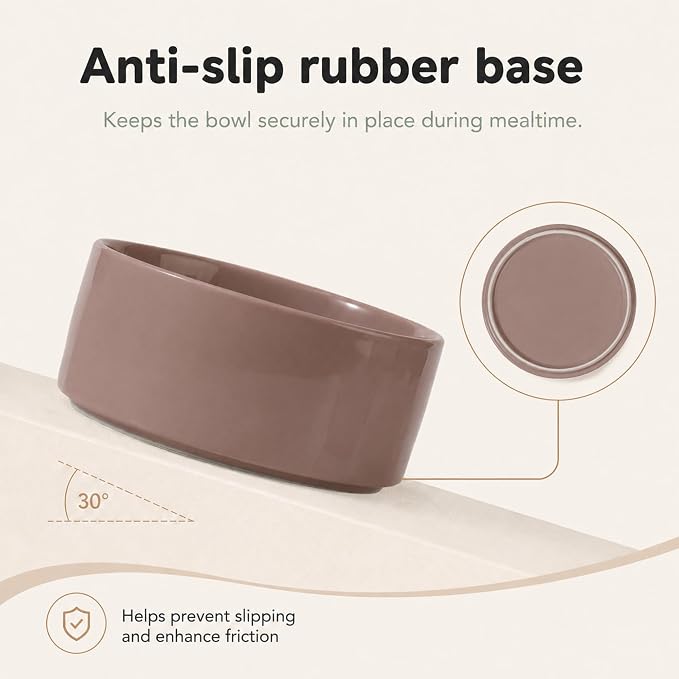 Havniva Ceramic Dog Bowls, Dog Food and Water Bowl Set, Dog Water Bowl | 7.3” Ceramic Dog Food Bowls with Non-Slip Rubber Base, Large Capacity, Dog Feeding Bowls for Medium Dogs - Image 4