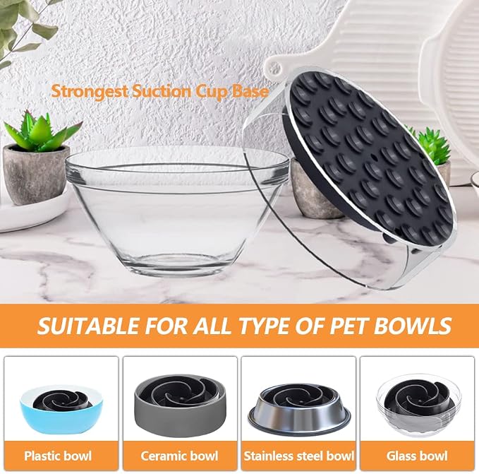 Slow Feeder Dog Bowls Insert, Animire Soft Silicone Slow Eating Dog Food Bowl for Small, Medium and Large Dogs, Compatible with Regular and Elevated Bowls - Image 6