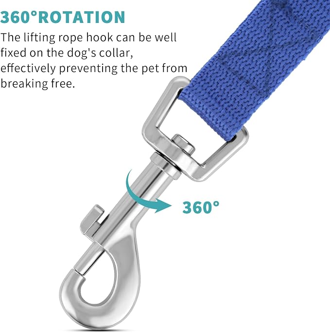 Hypeety Dog Training Leash Strong Nylon Lead for Training Walking, 3pcs | 3-pack nylon leashes, 5ft long with sturdy hook, sturdy lightweight traction rope, for puppy/dog/cat/rabbit, red/blue/black - Image 3