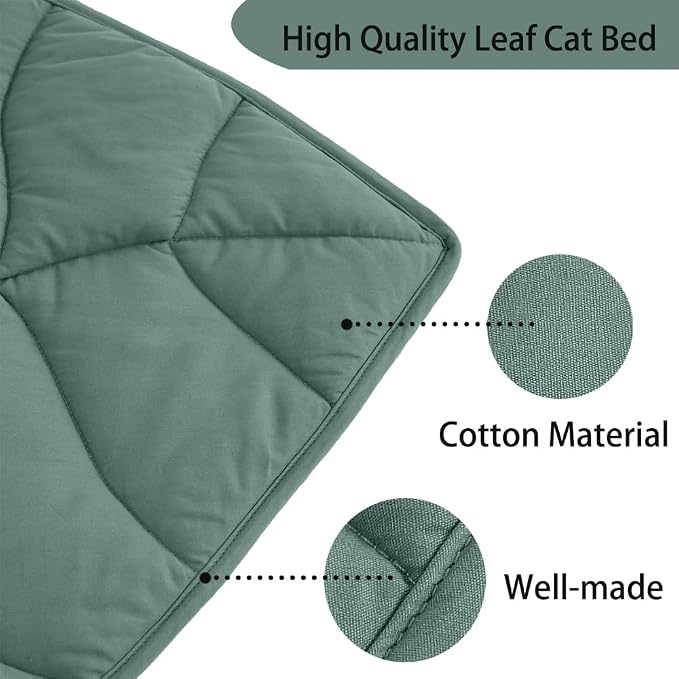 Letalong 30 X 20 Inch Leaf Shaped Cotton Cat Bed Pad, Warming Cat Mat, Pet Warming Pad for Cats, Warmer Mat for Feral and Indoor Cats, 2025 Enlarged and Thickened Leaf Beds - Image 3