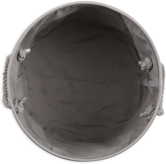Bone Dry Pet Storage Collection Striped Paw Patch Bin, Large Round, Gray - Image 3