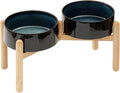 Havniva Ceramic Dog Bowls Elevated, Raised Dog Food Bowl for Large Dogs | 8.3” Elevated Dog Bowls, Non-Slip Wood Stand, Dog Food and Water Bowl Set, Dog Feeding Dish, Large Capacity Pet Water Bowl by Havniva