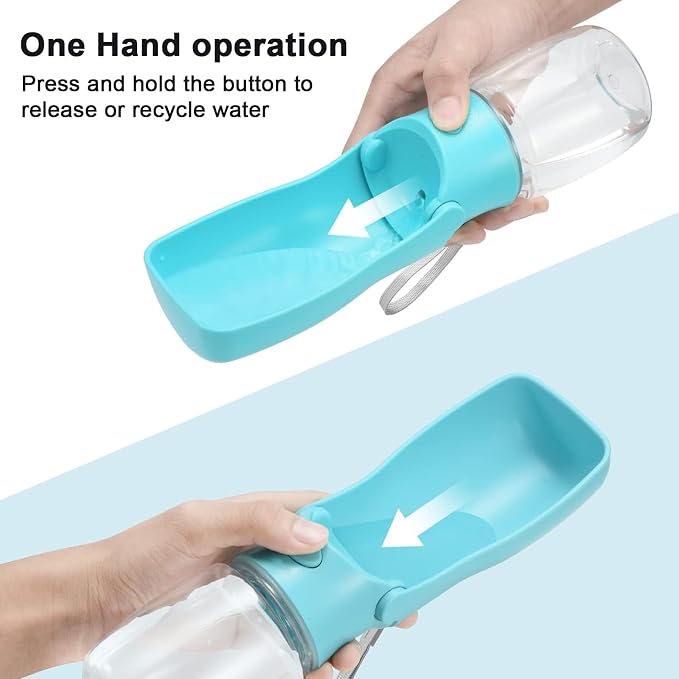 Portable Dog Water Bottle Dispenser [Leak Proof & Foldable] Dog Travel Water Bottle Bowl Accessories for Puppy Small Medium Large Dogs Pet Water Bottles for Dogs Walking Outdoor Hiking 19OZ - Image 2