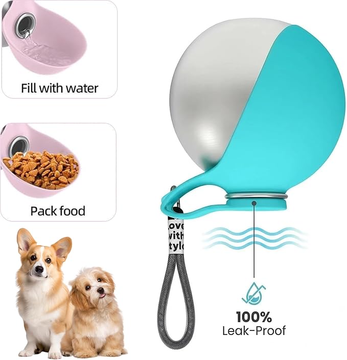 2-in-1 Portable Dog Water Bottle, Travel Hydration Dispenser Container Cup | or Small Dogs - Leak-Proof & Compact Dog Travel, Foldables Pet Water Bottle for Small Dog Walking - Image 3