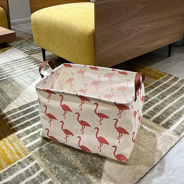 CLOCOR Rectangular Storage Bin,Waterproof Gift Baskets,Room Decor (Flamingo) - Image 3