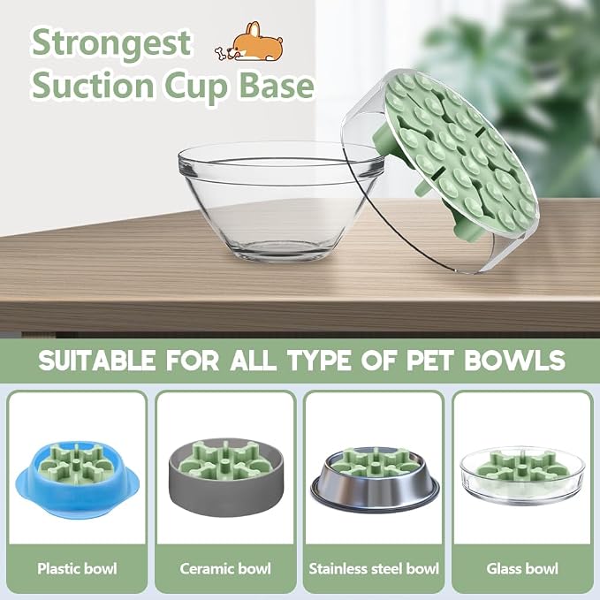 Soft Silicone Anti-Choking Puzzle Dog Bowl Insert - Anti-Slip Slow Down Eating Feeder for Regular Elevated Dog Bowls - Image 7