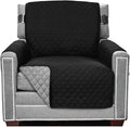 Sofa Shield® Couch Chair Slip Cover for Dogs with Strap, Black Gray | Reversible Furniture Protector, Stain and Tear Resistant Cushion Cover, Machine Washable Slipcover for Pets, Cats 70 inch by SofaShield