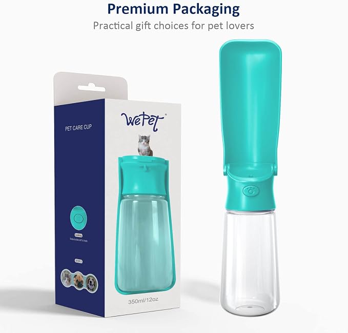 WePet Foldable Portable Dog Water Bottle Puppy Water Dispenser with Drinking Feeder, 19 OZ, High-Temperature Resistant Leak Proof for Pets Outdoor Walking, Hiking, Travel, Food Grade Plastic BPA Free - Image 9