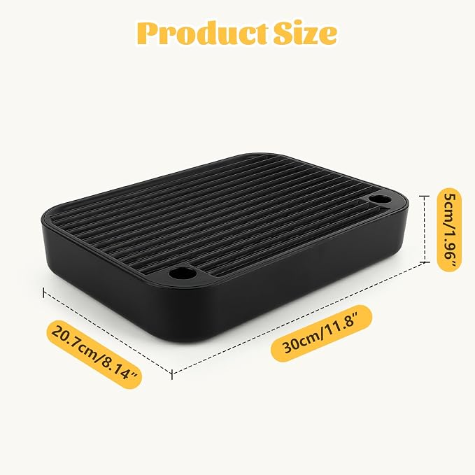 Cat Litter Box Step, Litter Box Ramp Catcher with Filter Function, Black | Litter Box Ramp for Kittens & Old Cats, Washable, Anti-Tracking, Non-Slip Litter Catcher, Easy to Clean - Image 2