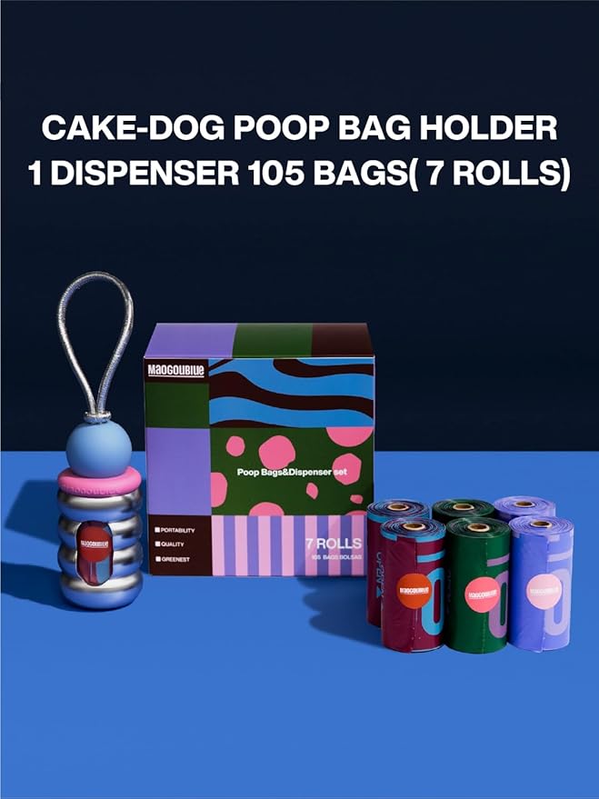 Dog Poop Bags with Dispenser, Leak Proof and Extra Thick Pet Waste Bags for Walking Dog and Cats Litter, 1 Bag Holder and 105 Bags (Silver) - Image 6