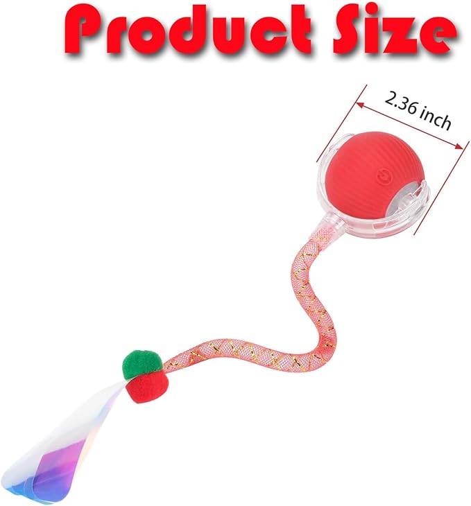 Speed 2.0 Tail Interactive Cat Toys for Indoor Cats, Moving Cat Toy | Chirping & Motion Activate Cat Toy, Smart Kitten Toys Rolling Ball Moving Ball, Electric Dog Cat Ball for Enrichment Exercise - Image 9