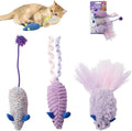 Catnip Toys (3 Pack), Cat Mouse Toys for Indoor Play, Small Interactive Cat Toys for Indoor Cats, Perfect for Single or Multi-Cat Households (Purple) by Unknown