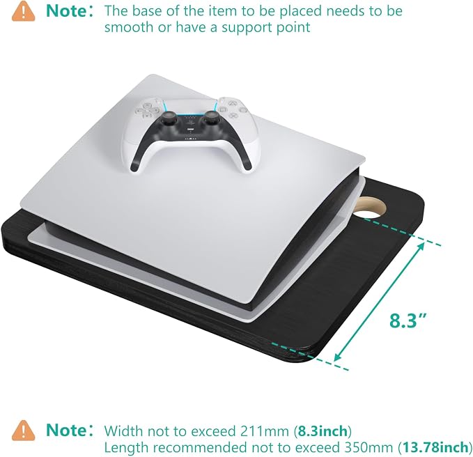 WALI Floating TV Projector Shelf, Holds Up to 22lbs, Black Floating Shelf for Under TV for DVD Players, Cable Boxes, Routers, Game Consoles, PlayStation Accessories (CS303NB), 3 Shelf - Image 8