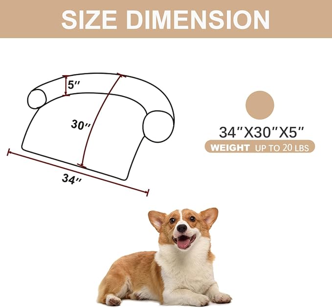 Luxurious Calming Dogs/Cats Bed Mats, Dog Pad Washable Removable Couch Cover, Plush Long Fur Mat for Pets, Waterproof Lining, Perfect for Small, Medium and Large Dogs and Cats (Beige, 34"x30") - Image 2