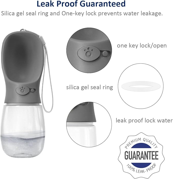 WePet Portable Dog Water Bottle, 12 OZ, Leak Proof Puppy Water Dispenser with Drinking Feeder for Pets Outdoor Walking, Hiking, Travel, Food Grade Plastic - Image 4