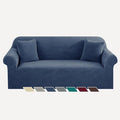 YEMYHOM Couch Cover Latest Jacquard Design High Stretch Sofa Covers for 3 Cushion Couch, Pet Dog Cat Proof Slipcover Non Slip Magic Elastic Furniture Protector (Large, Begonia Leaf Navy) by YEMYHOM