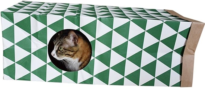 Cat Paper Bag Tunnel Toy Collapsible Tunnel for Rabbits, Kittens, Ferrets, Pet Paper House - Image 3