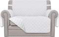 Easy-Going Reversible Couch Cover, Oversized Chair, White/White | Machine Washable Slipcover For Dogs, Water Resistant Furniture Mat For Living Room, Non-Slip Sofa Cover, Pet Friendly by Easy-Going