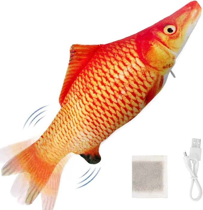 Tocirelo Cat Toys for Bored Indoor Adult Cats - Interactive Cat Toy Catnip | Catnip Kicker Toy for for Indoor Cats，Moving Kitten Kicker Self Play, 11" Electric Flopping Fish for Boredom Kitty Exercise by Tocirelo