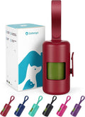 Gobeigo Dog Poop Bag Holder with Convenient Hook for Waste Bags(Red) | Silicone Strap Fits Any Leash, Large Opening for Easy Dispensing with 1 Bonus Roll of Waste Bags by Gobeigo