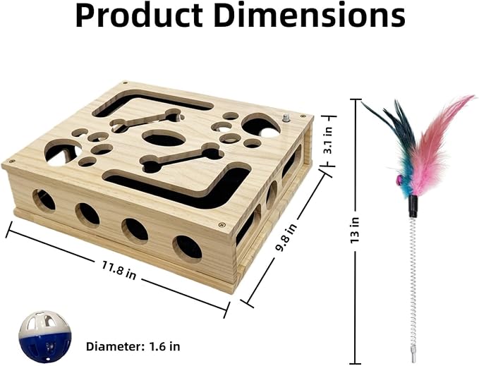 Cat Scratch Puzzle Enrichment Box, Cat Nail File Enrichment Box Sandpaper, Interactive Cats Treat Toy Stress Free, Scratchers that Trim Nails - Image 5