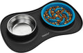 YINEYA 3 in 1 Slow Feeder Dog Bowls,Dog Water Bowl,Cat and Dog Food Bowl | Stainless Steel Dog Bowls with Non-Spill Dog Bowl Mat, Anti-Choking Puppy Bowls, Easy Clean for Large Medium Small Dogs Cats by YINEYA