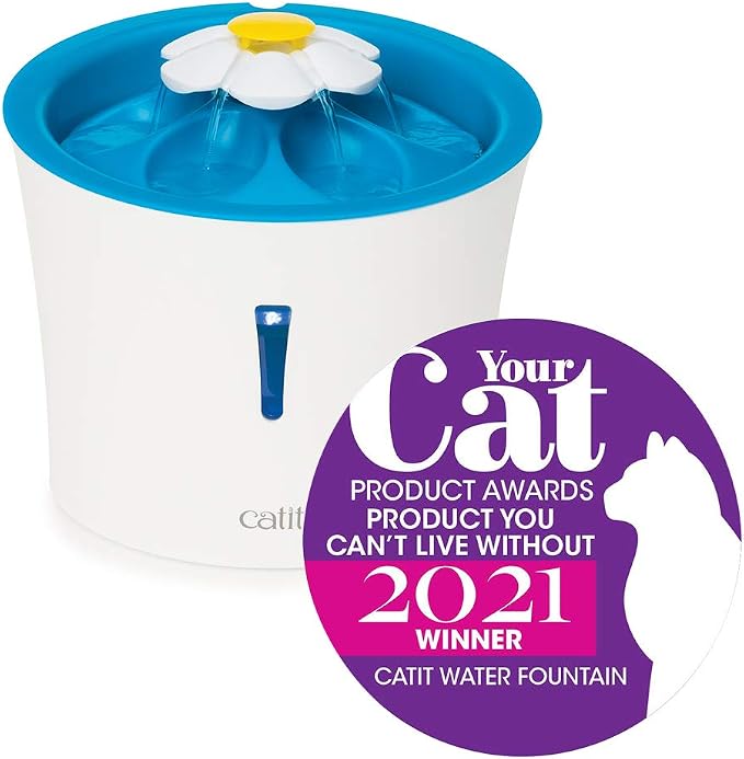 Catit LED Flower Fountain with Triple Action Filter, Cat Drinking Water Fountain, Blue, 3 L, 9.0 x 8.3 x 7.7 Inches(Pack of 6) - Image 12