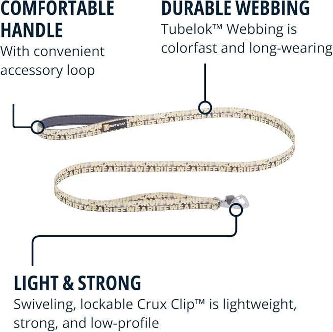 Ruffwear, Front Range Dog Leash, 5 ft Lead, Mountains Logo | Light & Strong Lockable Swivel Crux Clip, Padded Handle, Durable Webbing, Traffic Handle & Accessory Loop for Everyday Walks - Image 3
