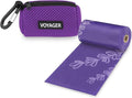 Best Pet Supplies Dog Poop Bag Holder Leash Attachment with Reusable Dispenser for Travel, Walking, Park, and Outdoor Use, Durable with Clip-On - Purple, Mesh Dispenser w/15 Bags by BestPetSuppliesLLC