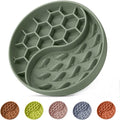 Slow Feeder Dog Bowl, Pet Puzzle Dish w/Suction Cup, Small Medium | Anti Choking, Interactive, 2-Cup, Silicone, Non-Slip, Dishwasher & Microwave Safe, for Fast Eaters, Dogs & Cats (Green) by ZOURYNUA