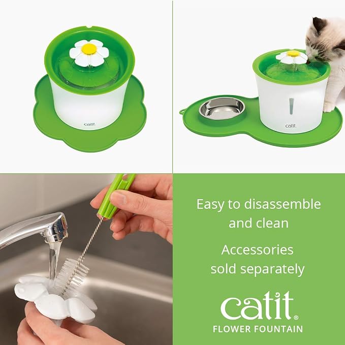 Catit Flower Fountain with Triple Action Filter,Cat Drinking Water Fountain,3 L,Green,(Pack of 6) - Image 8