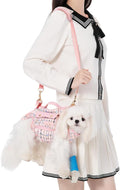 Wakytu Dog Lift Harness Dog Carrier Sling for Small Dogs & Cats,XS | stylish puppy sling carrier with handle & pocket,adjustable leash,walking & travel by Petshome