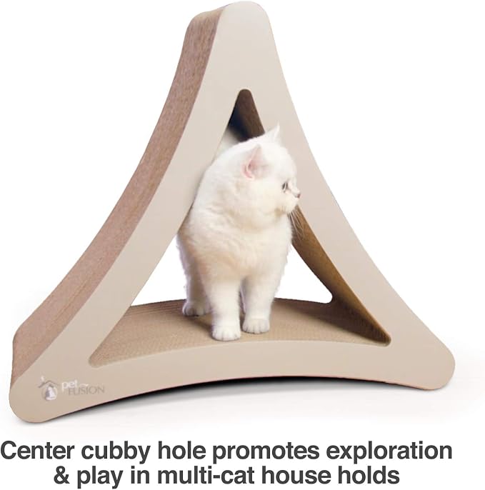 PetFusion 3-Sided Vertical Scratch Play & Perch Cat Scratching Post, 24" x 10.5" x 21.1", Multiple Angle Cat Scratching Pad; 6 Usable Sides, 100% Recyclable Cardboard Lounge | Multiple Angle Scratching Pad with 6 Usable Sides, 100% Recyclable Cardboard... - Image 6