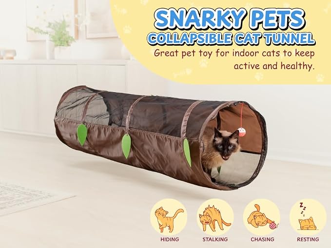 48" Cat Tunnel Mesh Play House | Collapsible Design | Breathable Mesh | Indoor & Outdoor | Connects to Cat Tents - Image 4
