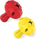 SCHITEC Dog Chew Toy for Large & Medium Dogs, Rubber Treat Dispensing Toy for Aggressive Chewers, Interactive Slow Feeder Tough Puzzle Toys Teeth Cleaning (Red & Yellow) by SCHITEC