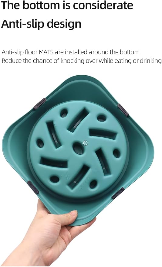 Slow Feeder Dog Bowl — Stop Bloat & Choking, Anti-Gulping Puzzle Dog Food Bowl for Fast Eaters, Non-Slip Maze Dish Slows Eating by 10x, Dishwasher Safe BPA-Free PP, 2 Cup for Medium Large Dogs - Image 4