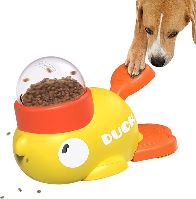 Dog Interactive Treat Dispenser Toy, Food Puzzle Slow Feeder (Yellow) by Unknown